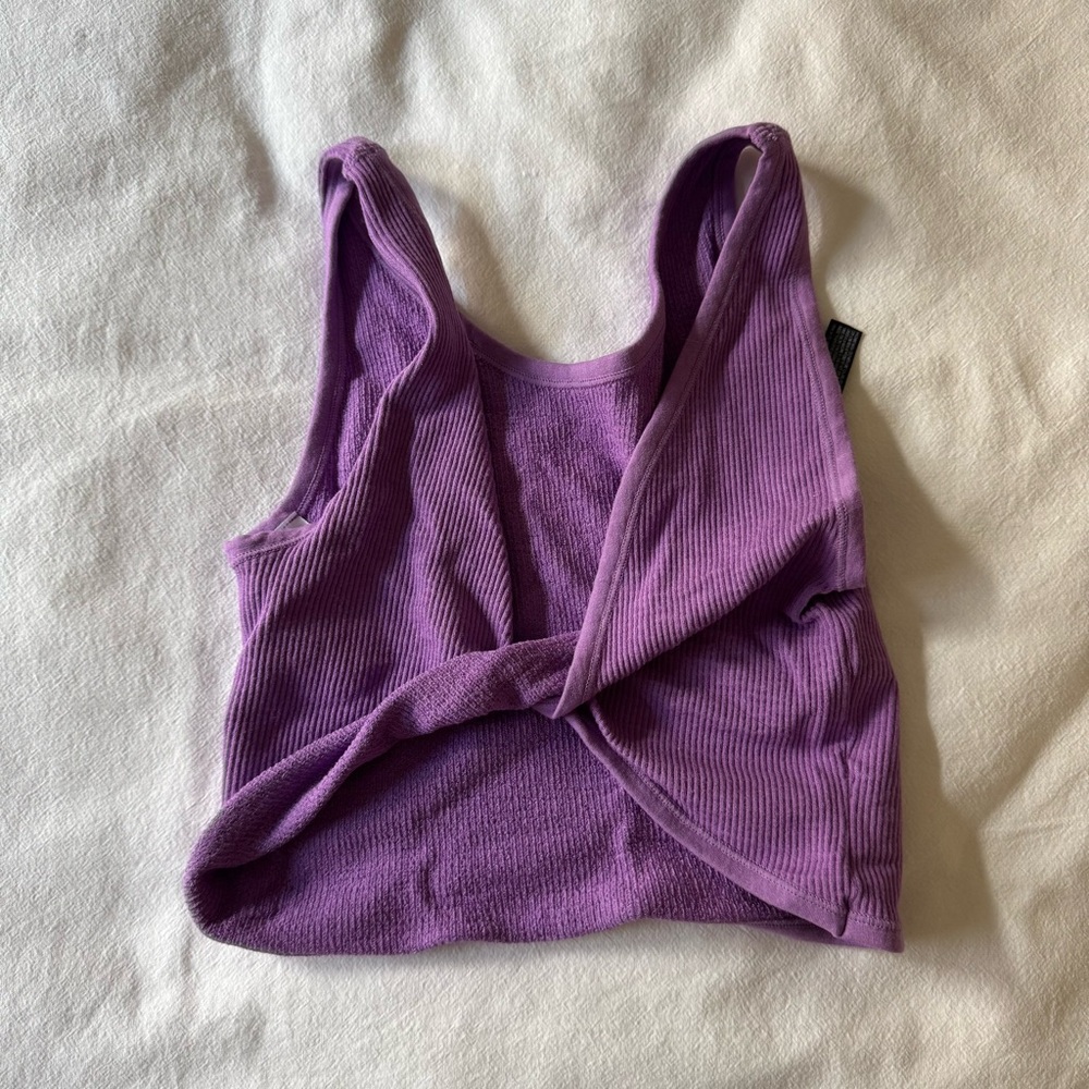 Urban Outfitters Purple Ribbed Twist Front Top
